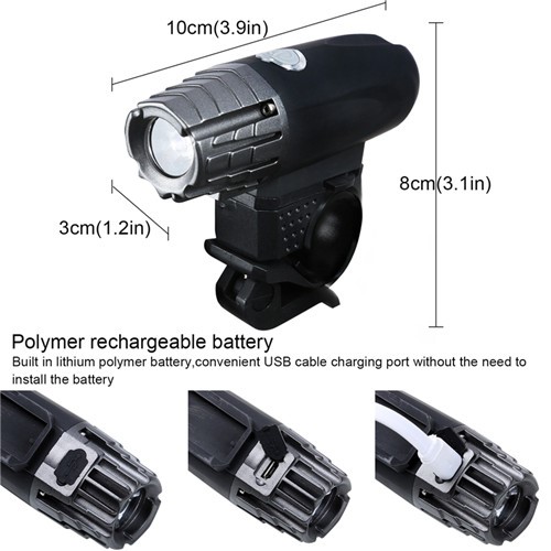 USB rechargeable bike front light BC-FL1536