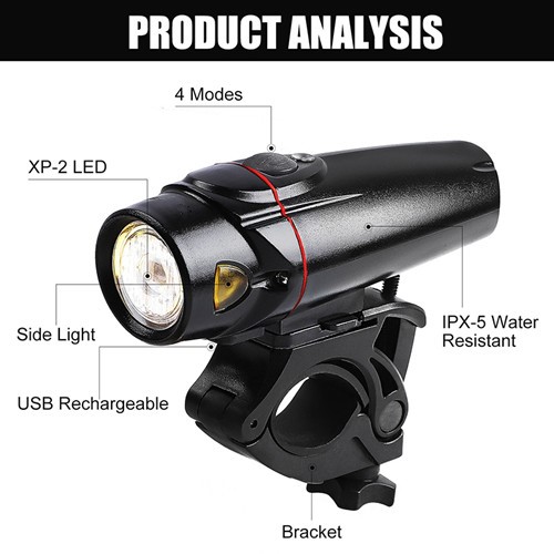 USB rechargeable bike front light BC-FL1600